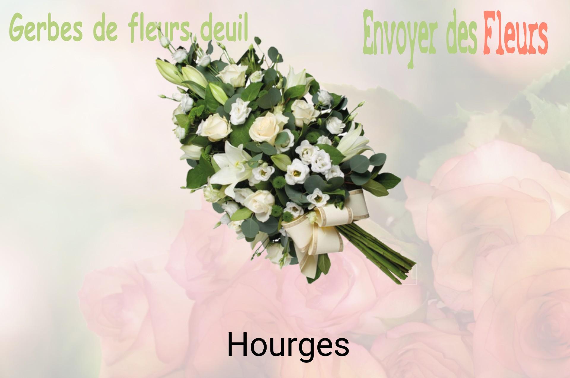Gerbe de fleurs de deuil livrée à Hourges